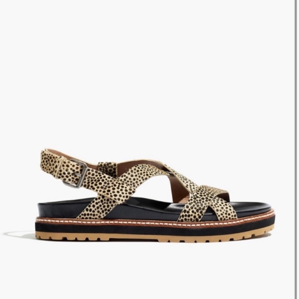 Madewell Aubrey Spotted Calf Hair Sandal Size 8